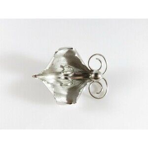 Bond Boyd Brushed & Polished Sterling Silver Orchid Brooch 2 1/8" x 1 1/2"